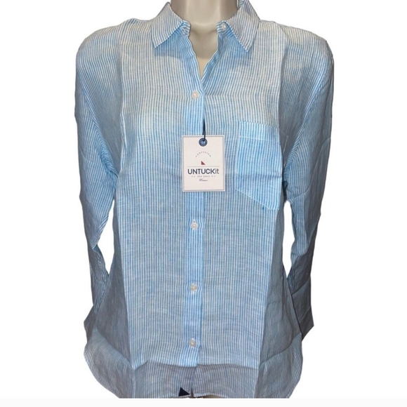 UNTUCKit (Lot of 2) Striped Long Sleeve Button up Shirt Bundle Plus Size 16 - Picture 5 of 8